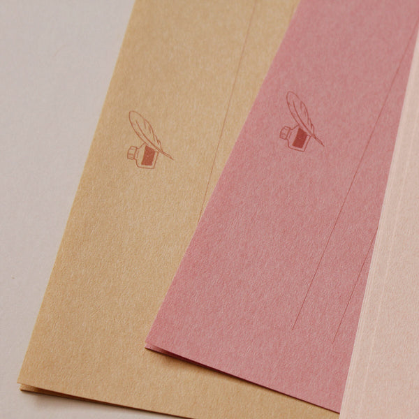 Sada dopisních papírů a obálek Midori / Růžová