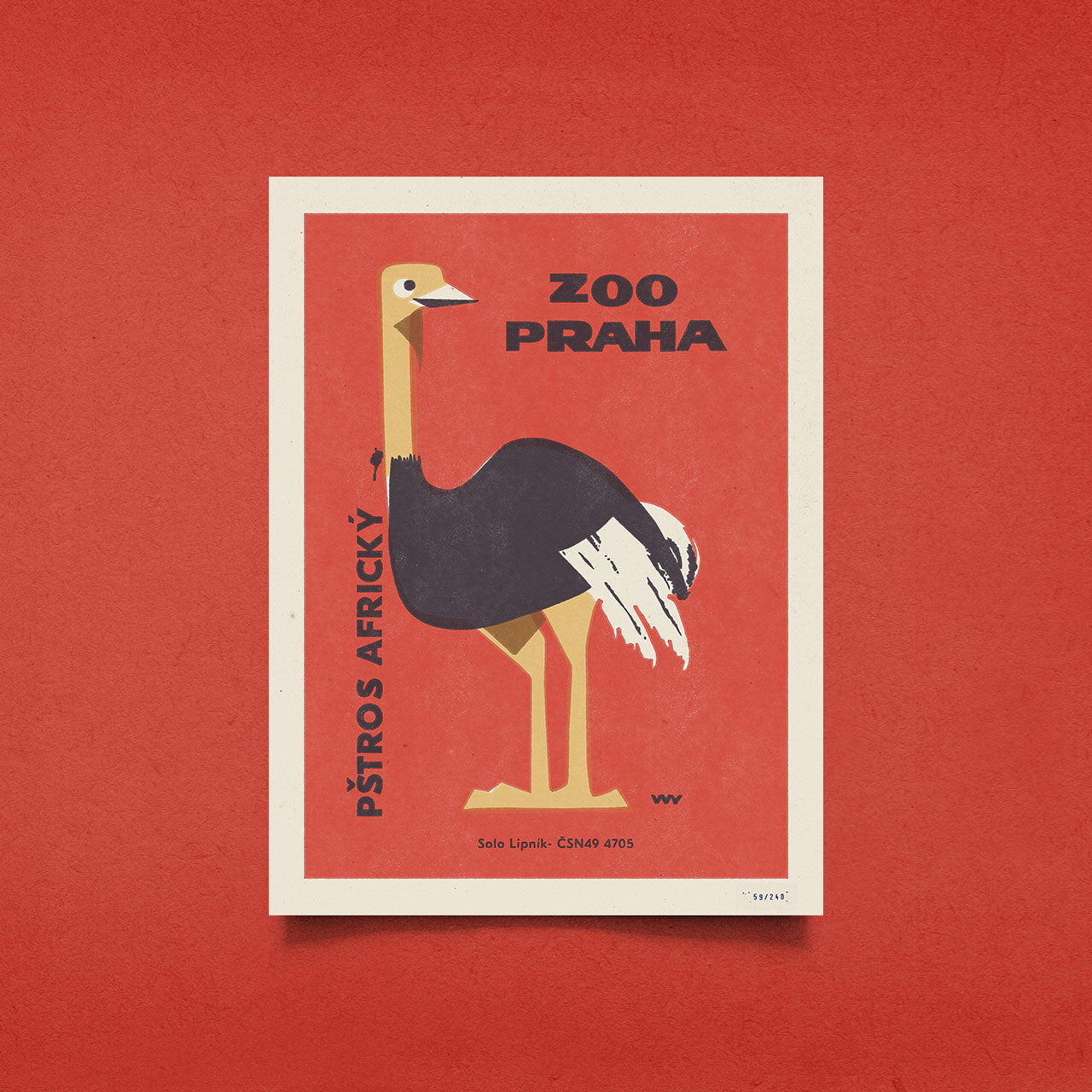 Limitovaný plakát 30x40 cm / Zoo Praha - Pštros