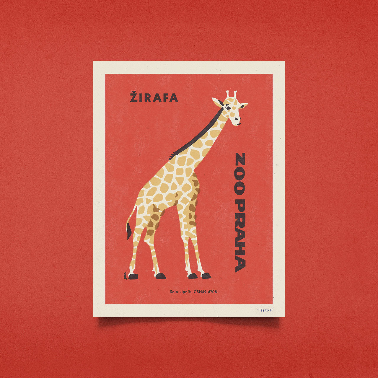 Limitovaný plakát 30x40 cm / Zoo Praha - Žirafa